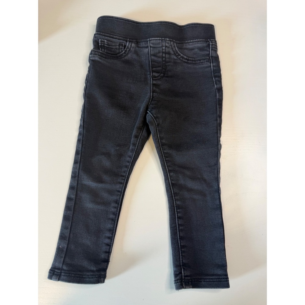 Jumping Beans Toddler Black Denim Jeggings Pull On Pants Size 2T